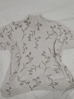 Vintage Imagio  Mock-Turtleneck Sweaterwith Floral Pattern Sz. L